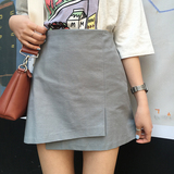 [elina sea]夏日分享 韩国超显气质极简显瘦不对称小高腰A字短裙