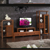 胡桃木实木电视柜 实木地柜茶几组合家具套装 简约现代客厅 中式