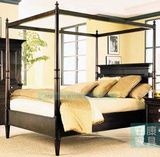 全实木定制家具 美式实木双人架子床1.8米1.5米定做四柱床天棚床