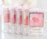 日本代购 CANMAKE花瓣雕刻五色珠光粉嫩腮红 带刷 6色选