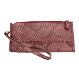 欧莱雅红色蛇纹鳄鱼纹手拿手拎化妆包零钱包 专柜化妆包