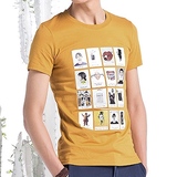 太平鳥 男装韩版潮人涂鸦印花男士时尚纯棉弹力修身圆领短袖T恤衫