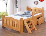特价新款实木床 儿童床 婴儿组合床松木床带护栏抽屉床可订制