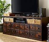 实木家具定制可做旧 全实木电视柜 美式乡村电视柜 多抽屉储物柜
