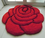 3D立体300D超细丝玫瑰花卧室床边地毯 加厚 加密  免洗地毯