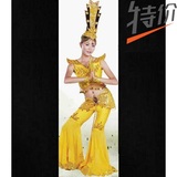 热卖2014 古典古代千手观音舞蹈演出服饰 表演 黄色精品舞台服装