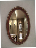 新款欧式浴室简约卫浴镜化妆镜 地中海风格椭圆镜玄关装饰镜子
