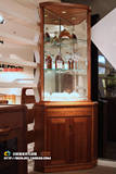 现代中式核桃木家具组合三角酒柜 胡桃色全实木玻璃酒柜 角柜10-9