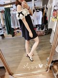 韩国进口正品代购 2016夏季新款蕾丝花朵装饰连衣裙女短裙