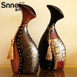 Snnei室内民族复古欧式低温陶瓷插花多款花瓶摆件家居摆设装饰品
