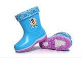 冬季男童女童小孩儿童雨鞋加绒防滑学生两用雨靴宝宝卡通水鞋保暖