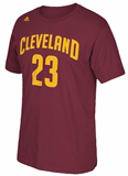 美国代购阿迪NBA骑士队勒布朗詹姆斯号码T恤背印23号码男短袖两色