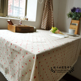 红色心形爱心麻色浅色深色麻布花边蕾丝桌布餐巾桌垫