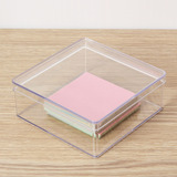透明塑料收纳盒大方化妆品整理盒首饰盒便签盒办公用品桌面杂物盒