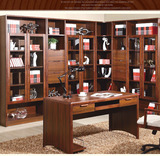 实木书柜自由组合现代中式实木书房家具书架书橱二门三门转角书柜