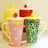 水果陶瓷大容量马克杯早餐牛奶咖啡水杯子创意咖啡卡通西瓜草莓杯