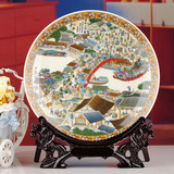 景德镇陶瓷器 现代时尚居家挂盘 粉彩装饰盘 精致摆设 摆件工艺品