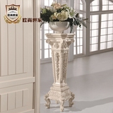 法式高档别墅雕花花架简约白色欧式落地花柱客厅装饰架花盆架特价