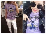 法国代购Kenzo虎头短袖经典限量T恤16夏季圆领修身紫罗兰女款现货