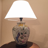 HH新款同款花鸟手绘陶瓷台灯现代美式台灯卧室客厅简美手绘台灯