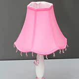 现代简约 卧室床头水晶台灯 创意原木田园温馨粉色公主儿童灯
