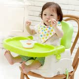 儿童餐椅塑料矮便携式可折叠宝宝多功能吃饭桌可调节带安全带包邮