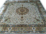 出口伊朗高档波斯地毯 手工真丝地毯 245x245厘米 欧式客厅地毯
