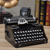 复古铁皮老式打字机做旧模型摆件铁艺家居酒吧装饰品创意道具模型