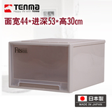 日本进口天马Tenma 透明塑料抽屉式收纳箱 衣柜收纳盒抽屉柜F4430