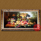 手绘高档欧式装饰画客厅餐厅有框画油画静物水果纯手工绘制SG08