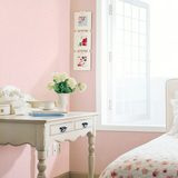 韩国田园温馨儿童房卧室pvc自粘墙纸贴客厅现代简约粉色壁纸欧式