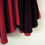 孤品Vintage古着 红色+咖啡色拼色 长袖复古羊毛大衣斗篷