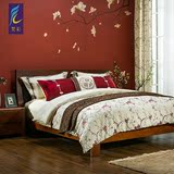 样板房床品新古典中式样板间床品卖场样板房床上用品八件套梅