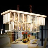 餐厅长形水晶吊灯吧台水晶灯LED美式欧式现代玄关吸顶灯金色豪华
