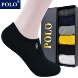 POLO专柜正品纯棉短袜男士低帮 春夏款男式船袜防臭抗菌船型袜子