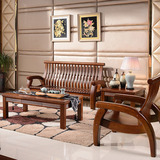 新中式纯实木沙发组合小户型客厅双三人木质沙发简约现代木头沙发