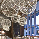 圆形吊灯现代创意个性客厅服装店LED火花球艺术奢华大气不锈钢灯