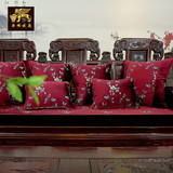 创意中国风现代复古典新中式红木沙发水绒布刺绣花抱枕沙发靠垫套
