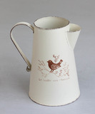 小鸟zakka法式乡村做旧斑驳铁皮花瓶花器插花桶冷水壶形两款大号