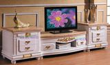 打折促销简约现代中式天然大理石三节电视柜组合客厅白色实木柜