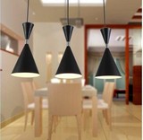 现代简约时尚餐厅三头吊灯创意个性酒店吧台咖啡店灯罩铝材宜家