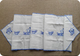地中海风格蓝色茶壶绣花桌旗,3款尺寸入,茶几布,盖布,外贸原单
