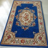 溢美手工纯羊毛地毯 客厅茶几卧室书房正品 高档欧式宫廷蓝色花卉
