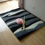 溢美花色韩国丝地毯 客厅茶几沙发卧室正品 时尚家用黑白灰混搭