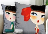 精准印花3D十字绣抱枕创意最新款卡通红颜可爱情侣抱枕靠枕包邮