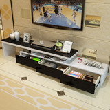 客厅现代简约钢化玻璃电视柜 可伸缩烤漆地柜电视机柜