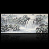 山水国画 河流瀑布 有山水 源远流长中国画 手绘纯手工真迹原稿