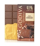 预定 Godiva高迪瓦 歌帝梵 41%榛子巧克力 直板排块100g