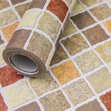 包邮PVC自粘墙纸壁纸厨房浴室卫生间防水墙贴精品马赛克瓷砖贴纸