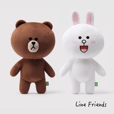 韩国Line Friends 可爱呆萌坐姿布朗熊 可妮兔 毛绒公仔 45cm